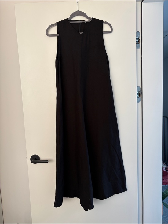 Zara Dresses & Skirts - Zara Black Linen Blend A Line Maxi Dress S EUC